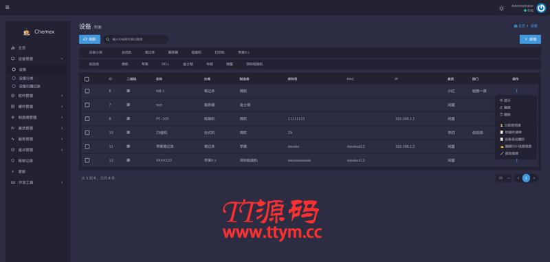 Chemex资产管理运维平台 v3.0.9