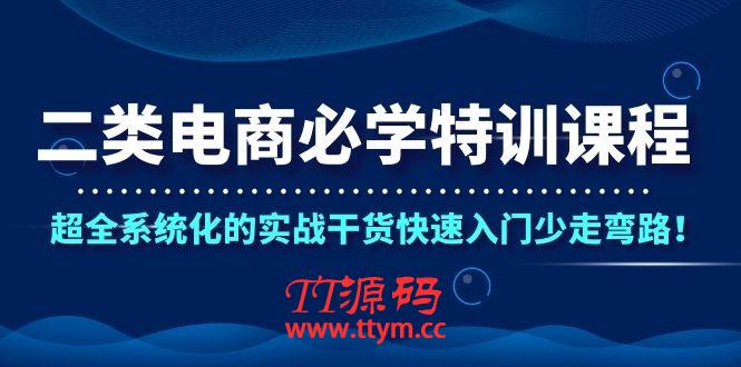 二类电商必学特训课程，超全系统化的实战干货快速入门少走弯路！