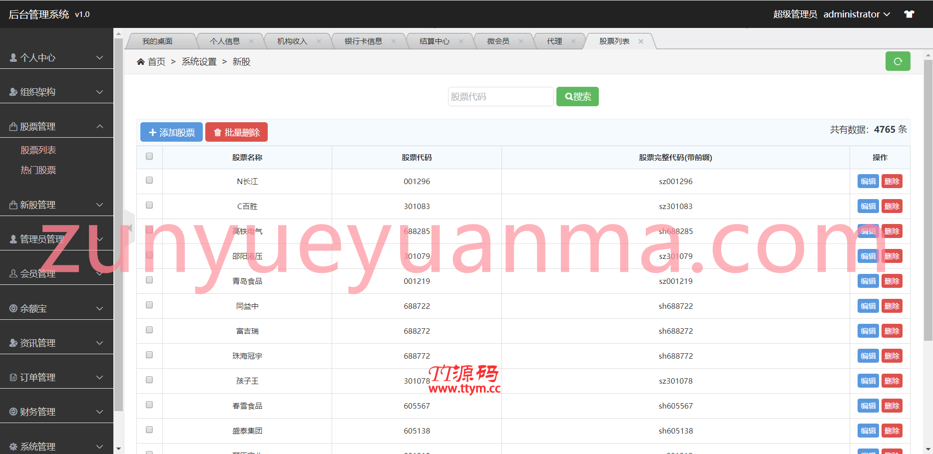 【收费源码】全新股票php版本纯源码,采用tp框架,带打新功能,功能完善,可随意二开,绝对的运营版本