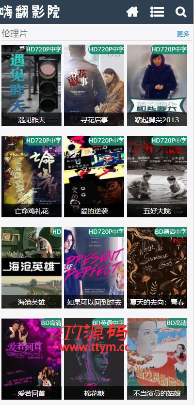 仿嗨翻影院苹果CMSV10x站模板 自适应手机版