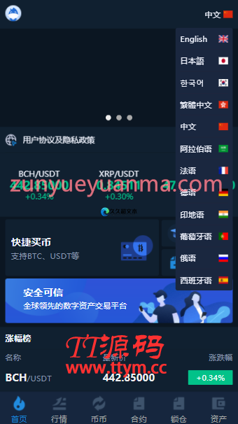 【虎年福利】多语言交易所/12国语言/秒合约/申购/锁仓/K线完整/脚本最全/带教程/日夜模式