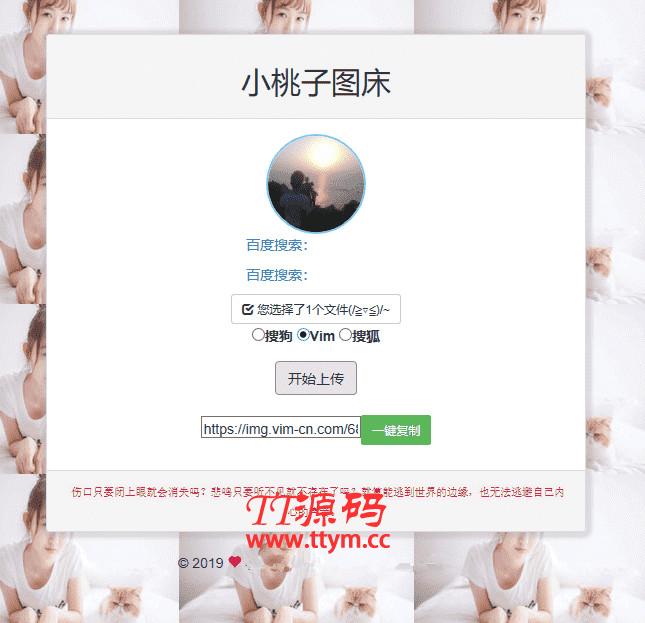 极简聚合图床程序源码 支持搜狗搜狐Vim图