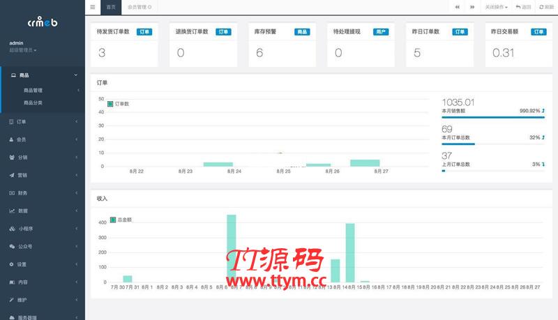 crmeb电商系统 v4.3.0 打通版