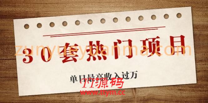 [高端精品] 30套熱門項目：單日最高收入過萬 (網賺項目、朋友圈、漲粉套路、抖音、快手)等！