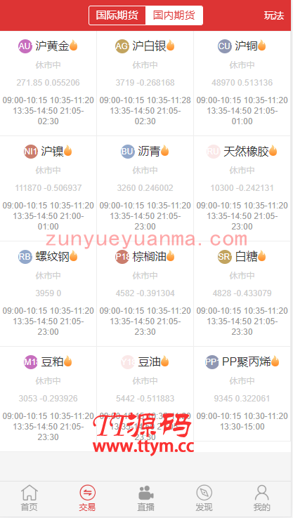 A703 【转载】富盈国际微盘点位盘yii高端系列+国内国外期货盘+带直播页面+完整数据