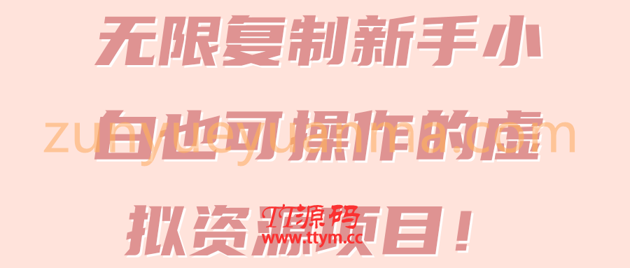 无限复制新手小白也可操作的虚拟资源项目！【视频教程】
