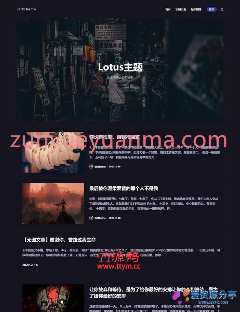 【WP主题】暗黑极客自媒体资讯博客主题LotusV1.1版主题