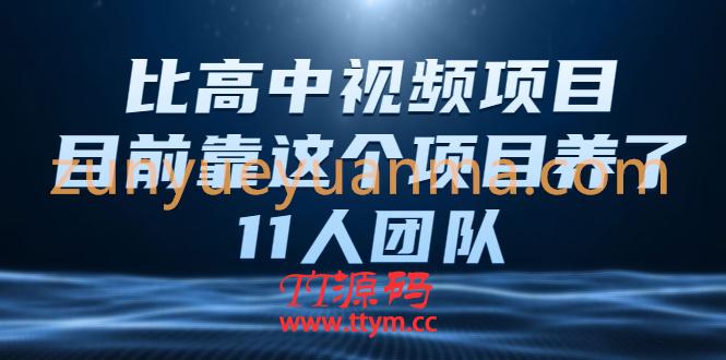 中视频项目，目前靠这个项目养了11人团队【视频课程】