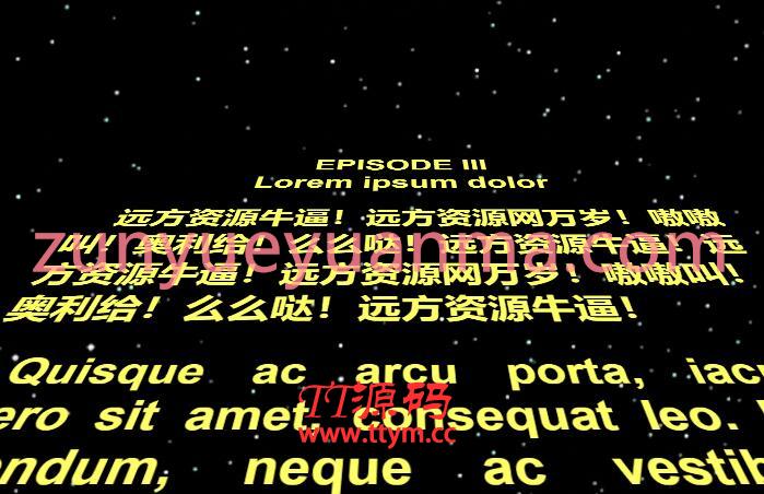 纯HTML仿星球大战个人引导页