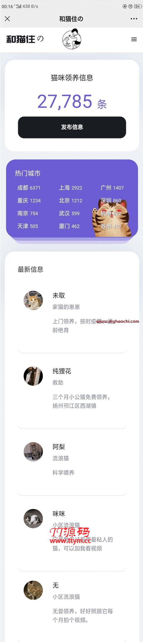 流浪猫流浪狗发布H5源码下载 带演示