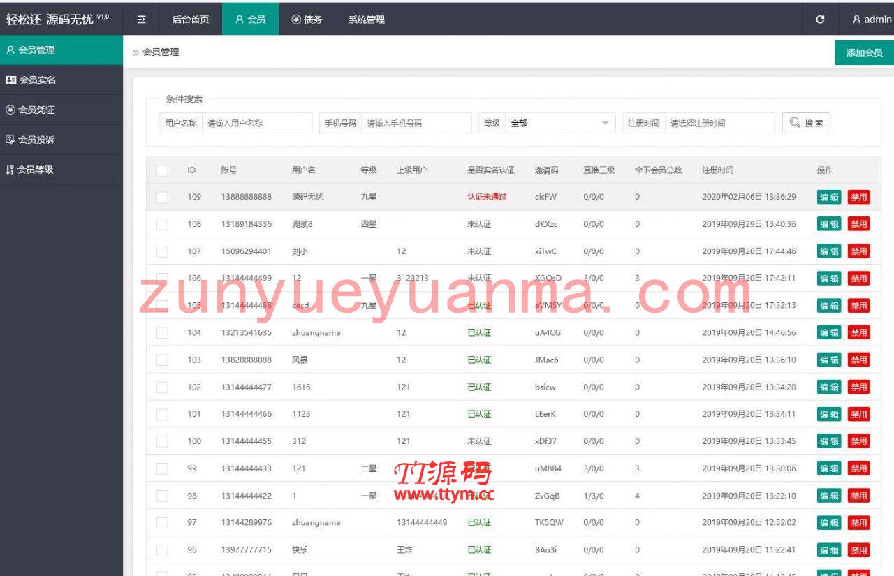 【已测源码】轻松还在线H5系统网站源码ThinkAdminV5框架版 可封装APP