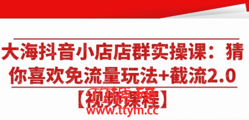 大海抖音小店店群实操课：猜你喜欢免流量玩法+截流2.0