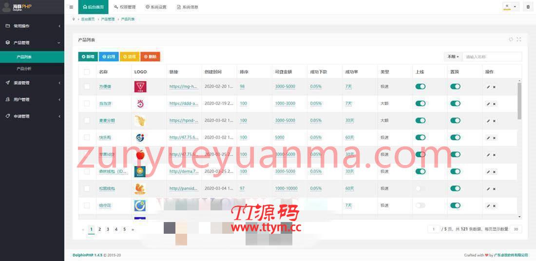 DolphinPHP开发简洁强大贷超网站系统开源无授权版
