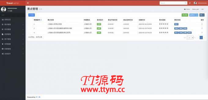 掌上旅游小程序管理端 v1.0