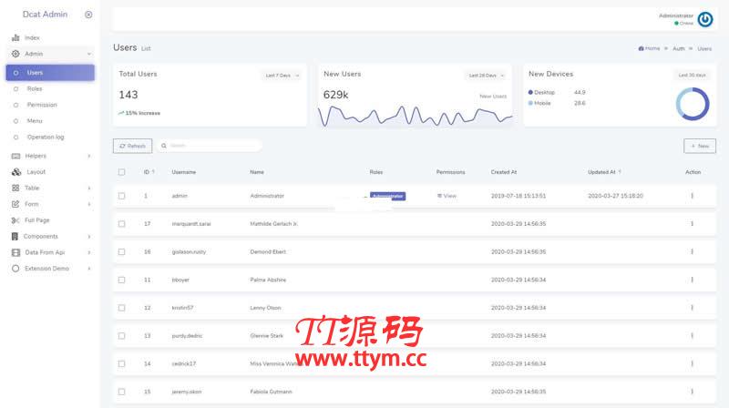 Dcat Admin后台构建工具 v1.7.3