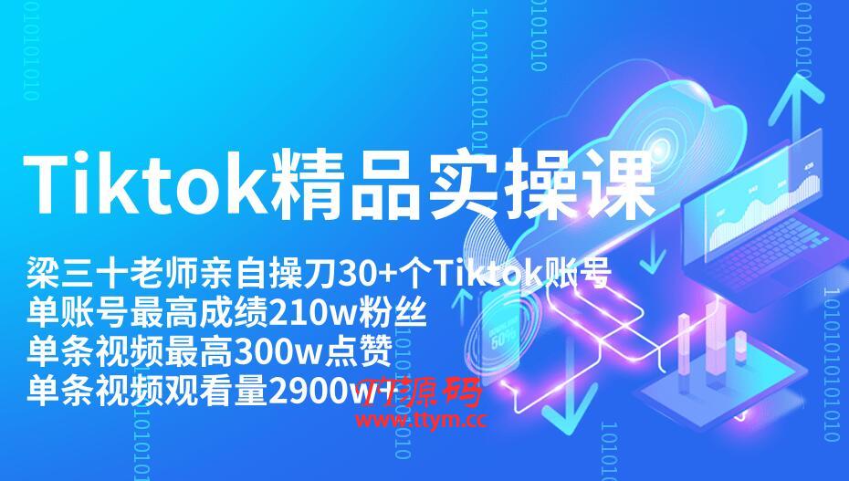 Tiktok最新精品实操教程 单账Tiktok账号210w粉丝和单视频300w点