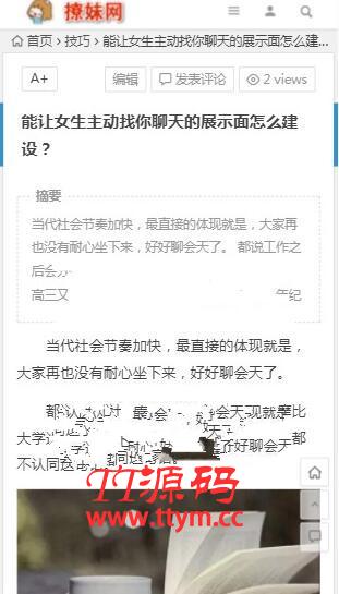 撩妹网模板源码 泡妞门户网站源码 wordpress主题模板