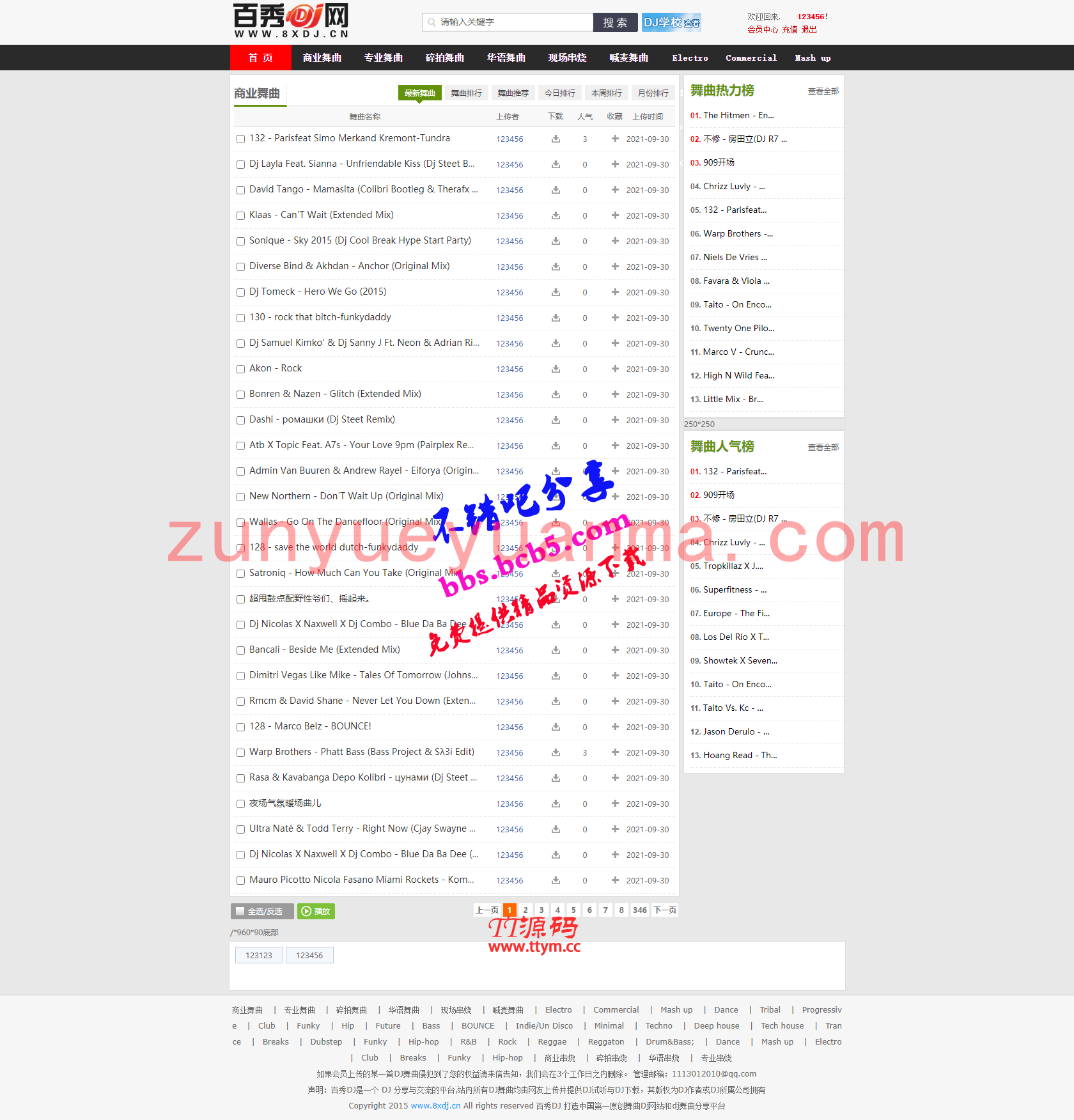 百秀DJ网整站源码带2W外链数据