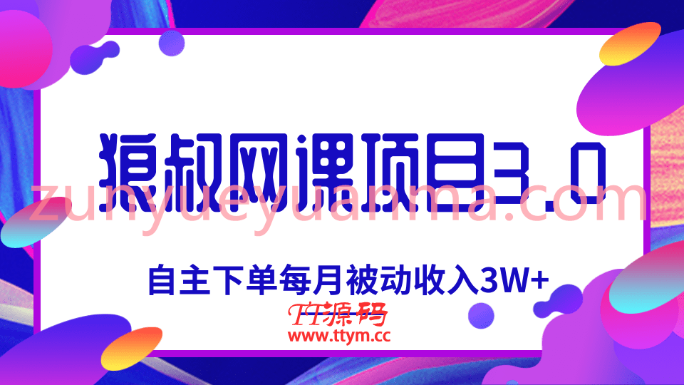 狼叔网课项目最新全套视频教程 教你打造自主下单系统每月被动收入3W+