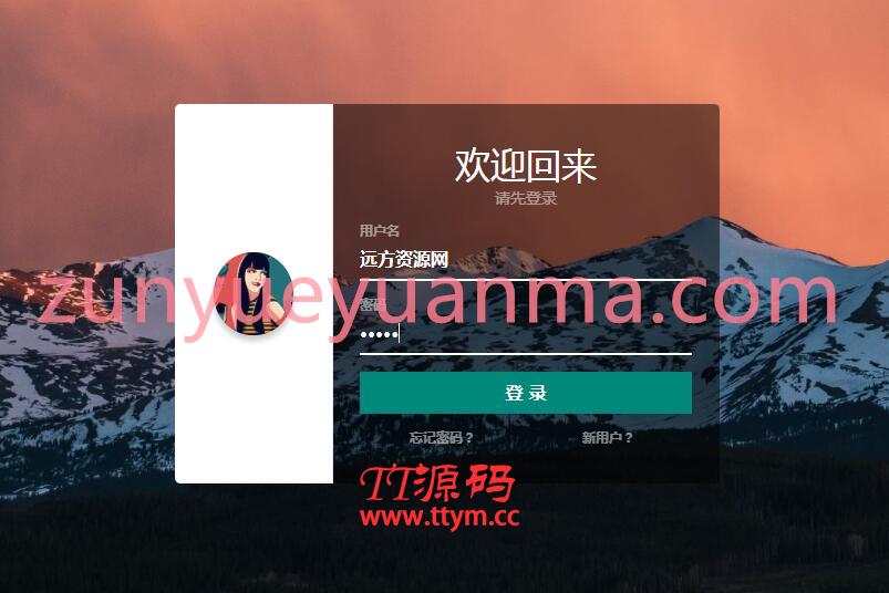 漂亮精美的jQuery登录页面模板