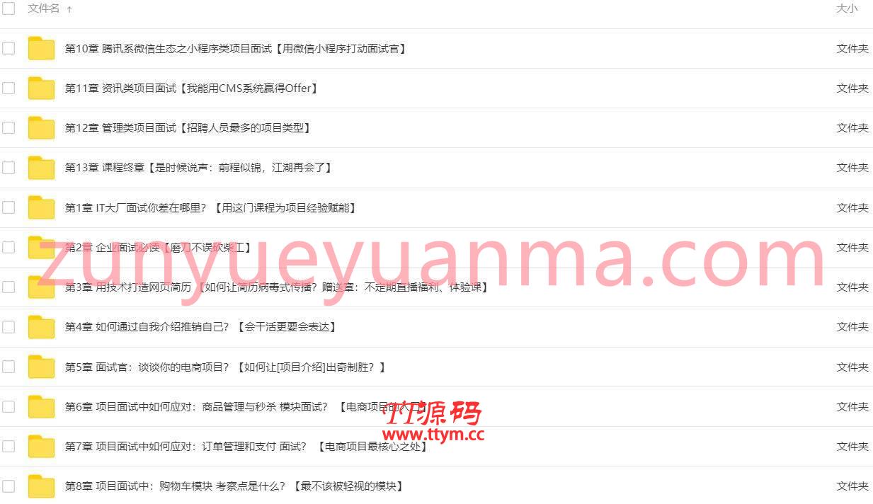 Java项目面试实操系列课程 提升大厂面试成功率