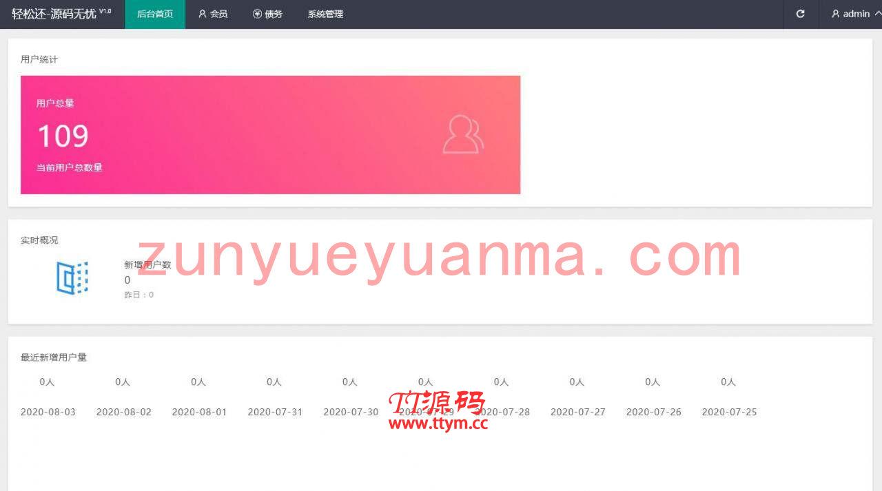 【已测源码】轻松还在线H5系统网站源码ThinkAdminV5框架版 可封装APP