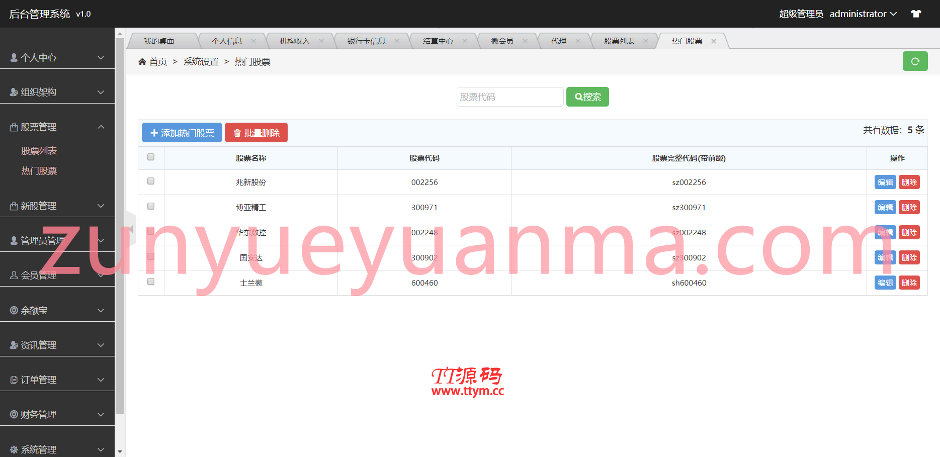【收费源码】全新股票php版本纯源码,采用tp框架,带打新功能,功能完善,可随意二开,绝对的运营版本