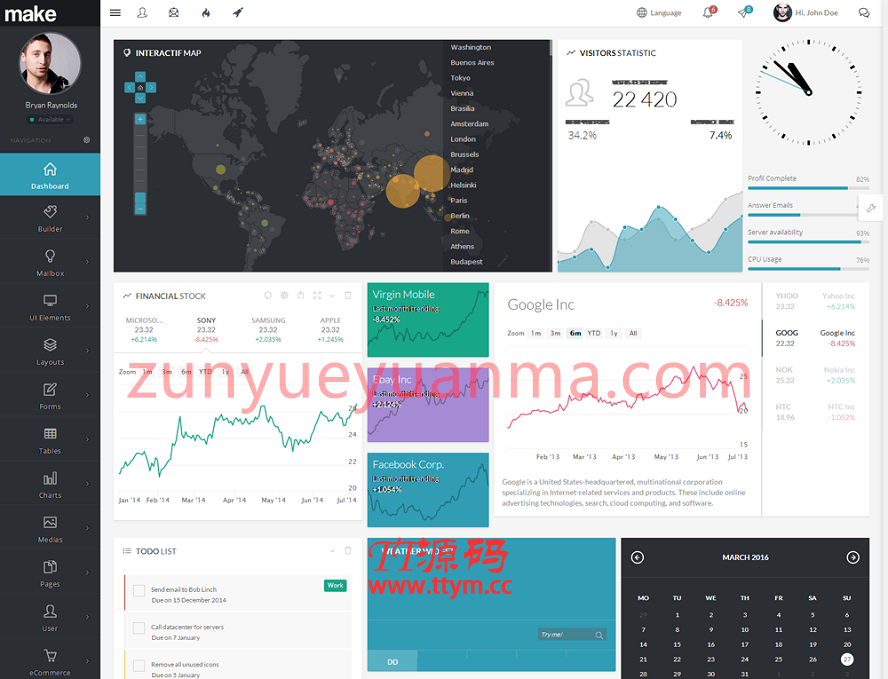 Html5后台管理网页框架网站源码