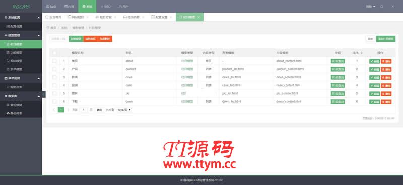 RGCMS睿谷信息管理系统 v2.0 build2021050801
