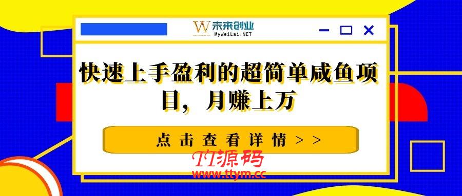 快速上手盈利的超简单咸鱼项目，月赚上万