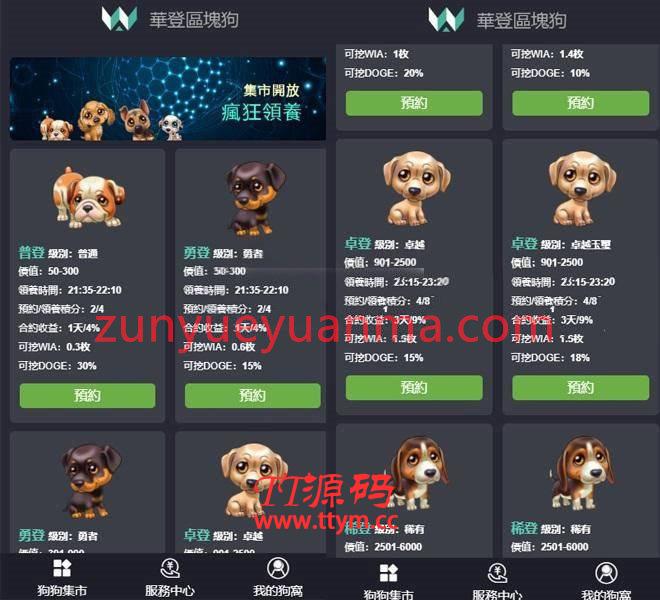 最火区块鱼宠物养殖系统、华登区块狗、区块动物平台带有视频搭建教程