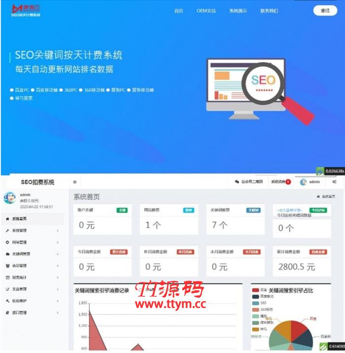 SEO按天扣费系统网站源码