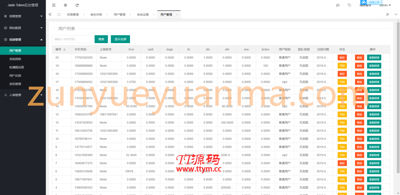 【他站亲测】最新多币种区块链交易所价格走势源码+币种区块链交易所+存取功能齐全+带有身份认证+量化交易