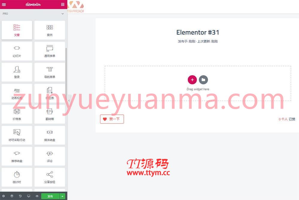 K325 WordPress《可视化编辑》插件elementor pro 专业版 中文破解汉化版 V2.10.0